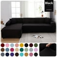 thumbnail image 2 of Plain Elastic Sofa Covers for Living Room Solid Color Spandex Sectional Corner Sofa Slipcovers Couch Cover, 2 of 7
