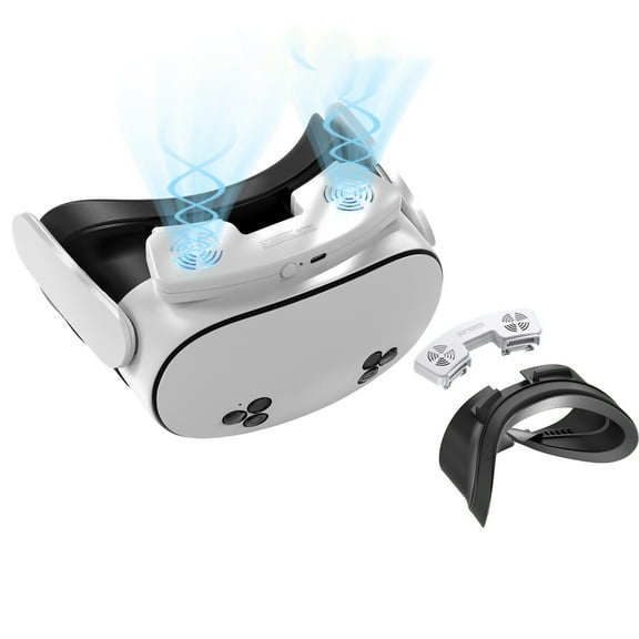 GAEKOL Face Cover Pad with Cooling Fan for Meta/Oculus Quest 3S Accessories, 2Pcs Face Cushion Cover Compatible with Oculus Quest 3S Fan Cooler, Replacement Facial Interface Relieve Lens Fogging