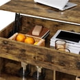 thumbnail image 6 of Alden Design 47.5" Lift Top Coffee Table with 2 Storage Compartments, Rustic Brown, 6 of 11