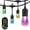 Black, variant on Enbrighten Seasons Vintage LED Color-Changing Café String Lights, 48ft. 24 Acrylic Bulbs, Indoor/Outdoor, Weatherproof, Shatterproof, Black Cord, 37790