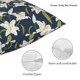 thumbnail image 3 of Fuzoiu Lilies Flowers Print Square Pillow Cover,Hidden Zipper Design,Luxury Square Pillow Case, Throw Pillow,Couch Cushion-22"x22", 3 of 7