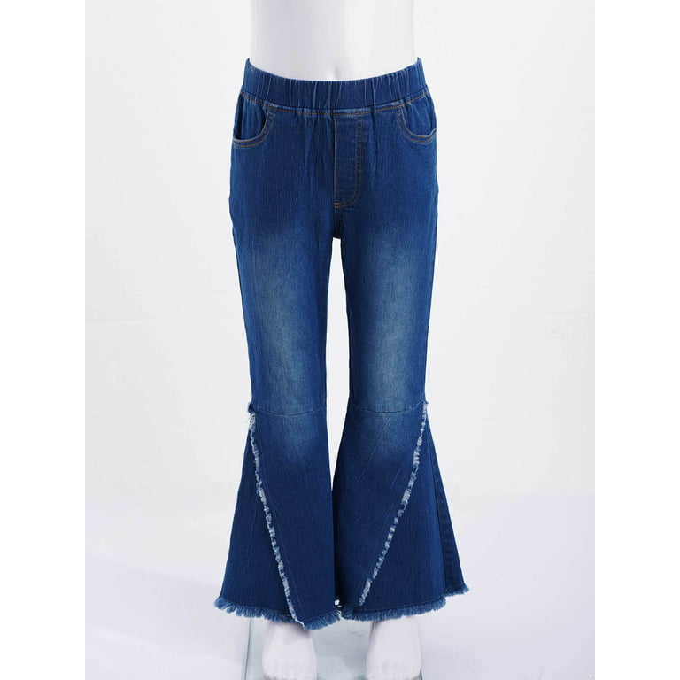 Girls Kids Baggy Jeans Wide Leg High Waisted Trendy Jeans Cute Regular Fit  Denim Pants Size 4-14 Years