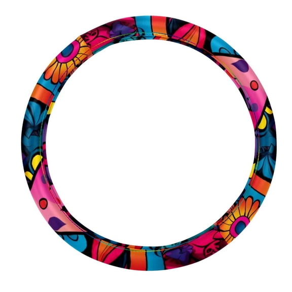 Peace symbol 14.5 Inch Printing PVC Leather Car Wheel Cover Steering Wheel Cover Auto Accessories