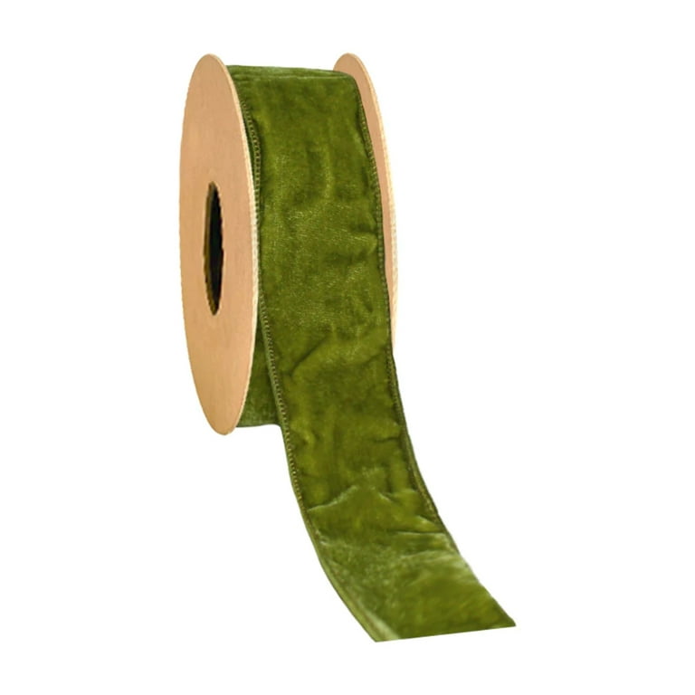 Celadon Green Designer Velvet Ribbon: 2 1/2 Inchx10 Yards - JAM Paper