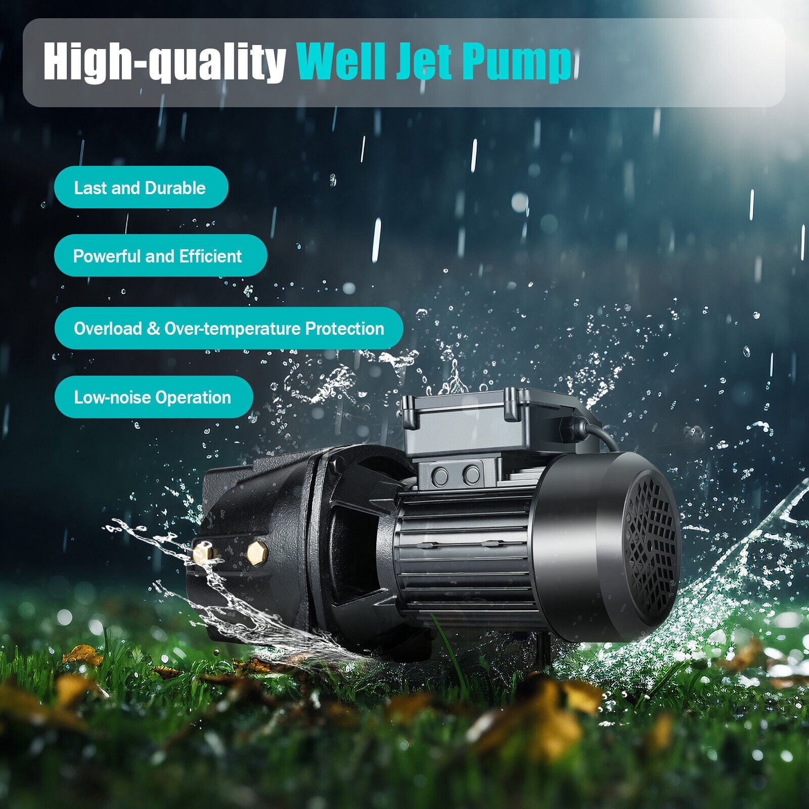 Miumaeov 3/4 HP Shallow Well Jet Pump Self-Priming Water Pump with Pressure Switch 3420 RPM 110V