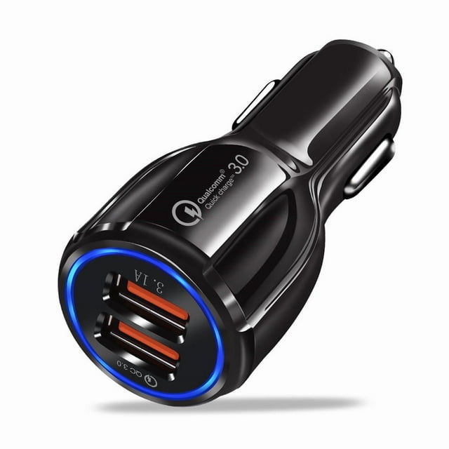 QC3.0 Fast Charging Car Charging Car Phone Charger 3.1A Dual USB One Drive Two