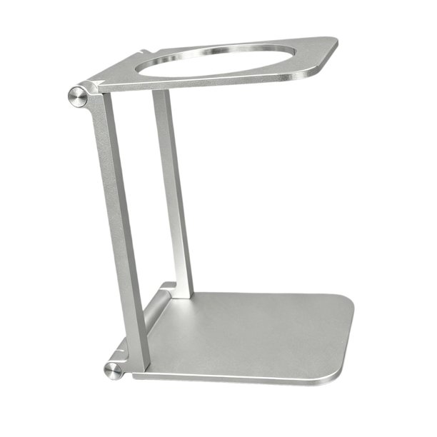 Soporte para máquina de café, compatible con preparación manual, soporte de goteo de aluminio, plegable, Plata