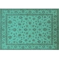 thumbnail image 1 of Ahgly Company Indoor Rectangle Oriental Turquoise Blue Traditional Area Rugs, 7' x 10', 1 of 4