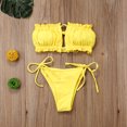 thumbnail image 1 of Mialoley Women's Solid Color Swimming Set, Bandage Bikini Top + Lace Up Briefs, 1 of 2