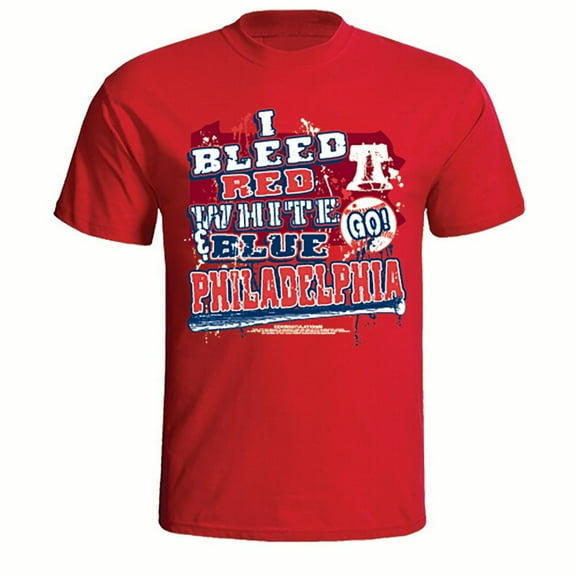 Philadelphia Baseball "I Bleed Red, White and Blue - GO Philadelphia!" T-shirt