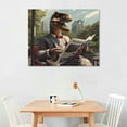 thumbnail image 2 of JRXY  Two Lovely Baby Boy Touching Trex Dinosaur in The Forest  on Canvas with Wood Frame, Modern Home Wall Decoration Artwork Ready to Hang pattern2, 2 of 4
