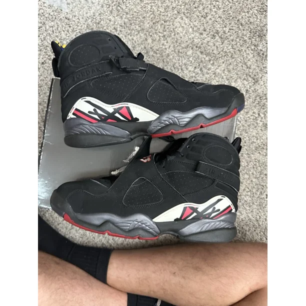 Ni - ke Air Jordan 8 Retro Playoff Black Red Blue White Chrome - Size 9