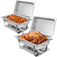 thumbnail image 1 of Costway Ensemble de Buffet à Réchaud 2 Pcs 9 QT en Acier Inoxydable avec Casseroles, 1 of 10