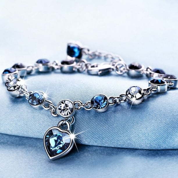 pulseras mujer san valentin tous joyería mujer bisutería mujer accesorios mujPulsera de lujo de hojas trenzadas para mujer, brazalete de cristal para boda, aniversario, regalos del Día de San Valentín