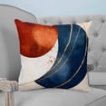 thumbnail image 4 of 20x20 Pillow Covers Set of 2, Navy Blue Burnt Orange Throw Pillow Covers Decorative Couch Cushion Case, Modern Boho Art Geometric Microfiber Square Pillowcases for Bedroom Car Living Room, 4 of 7