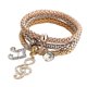 thumbnail image 2 of Xihbxyly Oferta del día Liquidación Pulseras multicapa: 3 piezas de pulsera de cadet maíz de oro/plata/oro rosa para mujer, pulsera elástica en forma de corazón, 2 of 3
