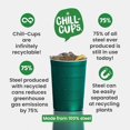 thumbnail image 4 of Vasos Party Cups Steel Chill, 473 ml, paquete de 12, verdes, 100% reciclables, 4 of 7