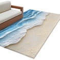 thumbnail image 2 of Abstract Beach Wave Washable Area Rugs 4'x6', Watercolor Blue Ocean Decor Low Pile Throw Living Room Rug Non-Slip Sturdy Edge Binding Carpet for Indoor Entryway Bedside Kitchen, 2 of 9