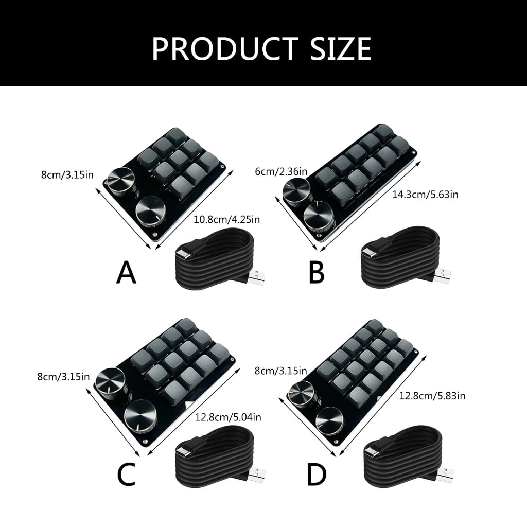 High Efficiency Programmable Macro Keyboards,9/10/12/15Key Mechanical Gaming Keypad for Multimedia and Industrial Use