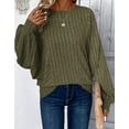 thumbnail image 3 of Women Lightweight Sweaters Ribbed Solid Color Design 5XL Plus Size Sweaters for Womens Long Sleeves Oversized Pullover Tops Relaxed Fit Cogild, 3 of 6