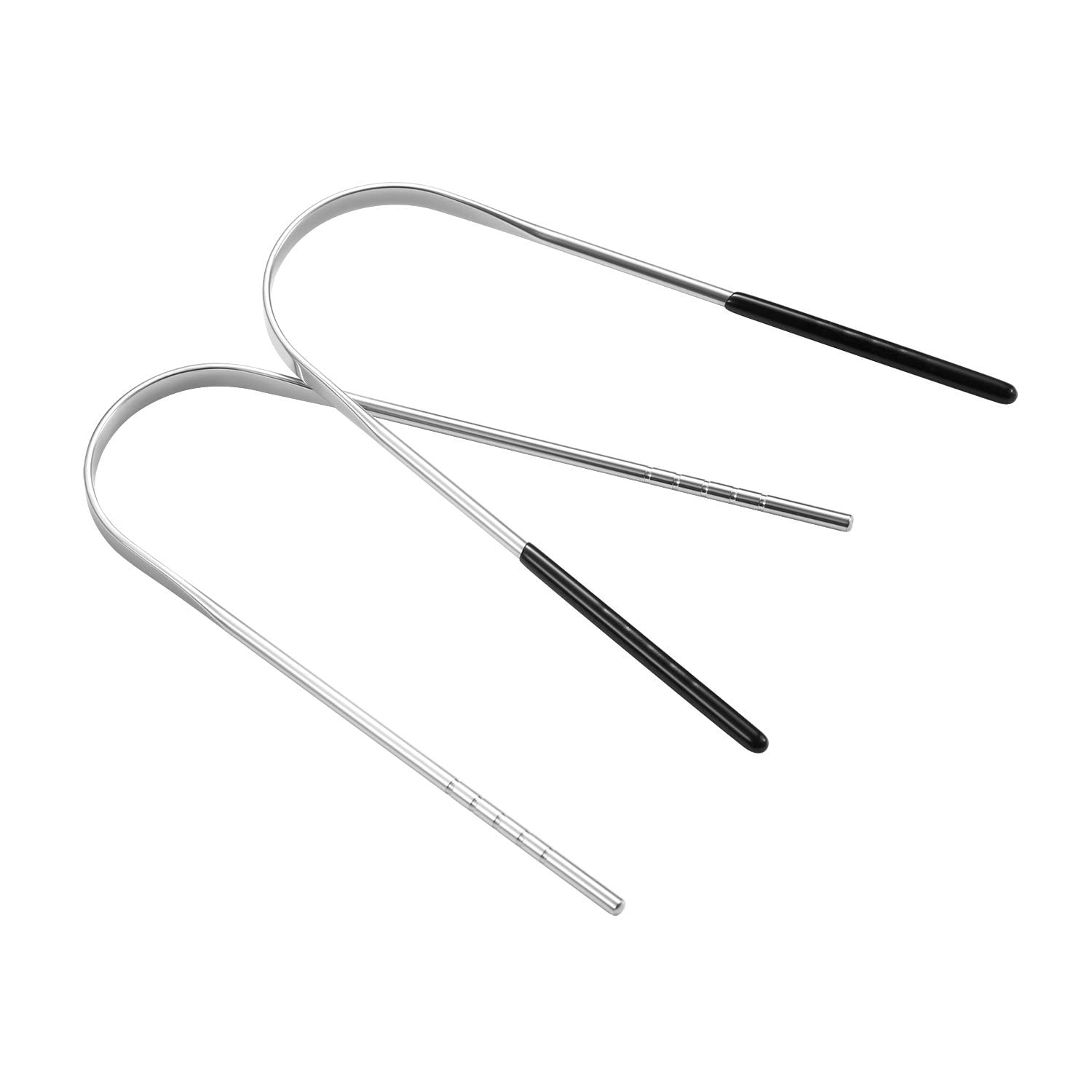 Tongue Scraper Stainless Steel 2 Pack Tongue Cleaner Reusable Lifetime