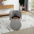 thumbnail image 2 of 360 Degree Swivel Back Sofa Chair With Storage Space, Upholstered Comfy Modern Round Swivel Barrel Chair with Ergonomic Design, Chair Suitable For Bedroom and Living Room, Gray, 2 of 8