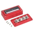 thumbnail image 2 of 4 Stud Power Distribution Block, Stainless Steel Power Distribution Block with Cover, M8 Screw Terminal Bus Bar DC 48V 300A for Automobile Boat Car Vehicle RV Electrical Equipment, 2 of 8