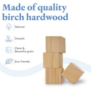 4 Large Wood Cubes, Pack of 3 Square Wood Block for DIY, Wooden Blocks for Crafts and Decor, by Woodpeckers