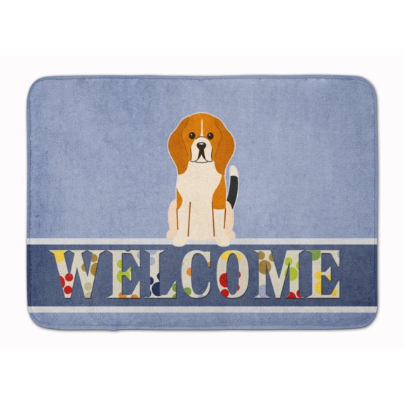 Carolines Treasures BB5621RUG Beagle Tricolor Welcome Machine Washable Memory Foam Mat 19 X 27" multicolor