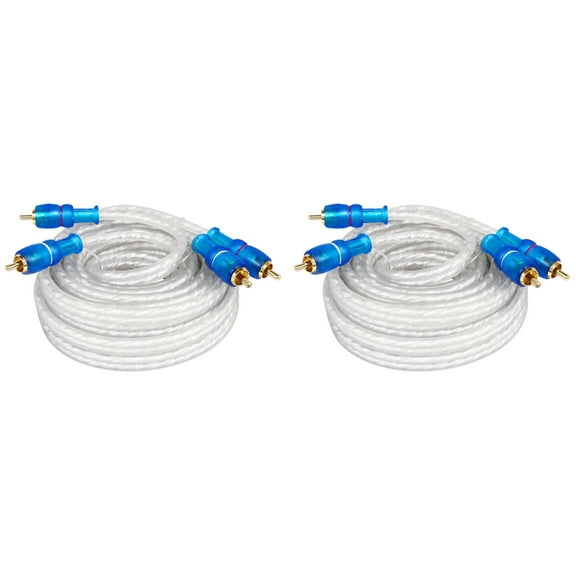 (2) Rockville MRCA25 25 Foot Twisted Pair Marine/Boat RCA Cables 100% Copper