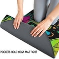 thumbnail image 3 of Colorful Mushroom Star Black Pattern Hot Yoga Mat Towel Non Slip for Hot Yoga - Quick-Drying Yoga Mat Cover with 4 Corner Pockets with Travel Bag - Hot Yoga Towel Non Slip 74"x26", 3 of 6