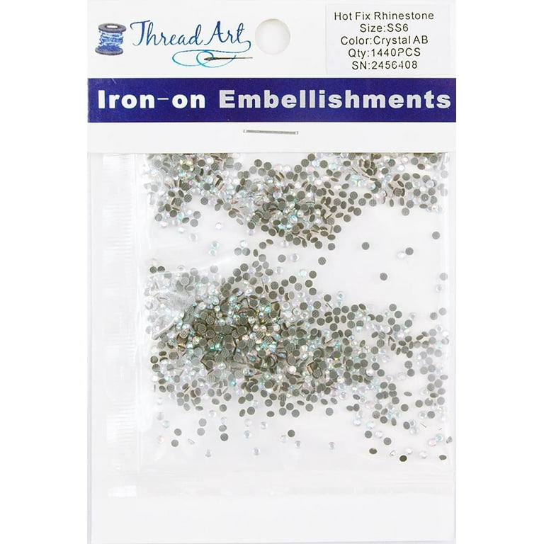 Hot Fix Rhinestones by Threadart SS6 (2mm) - Crystal AB - 10 Gross (1440  stones/pkg) Hotfix - 5 Sizes and 32 Colors Available 