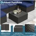 thumbnail image 5 of SOLAURA 7-Piece Outdoor Patio Furniture Set Wicker Rattan Sectional Sofa Patio Conversation Sets, Dark Blue, 5 of 8