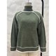 thumbnail image 4 of Women's Loose Fit Acrylic High Neck Sweater Long Sleeve Winter Warm Soft Color Block Knitwear Turtleneck Pullover Top Sky Blue XL, 4 of 4