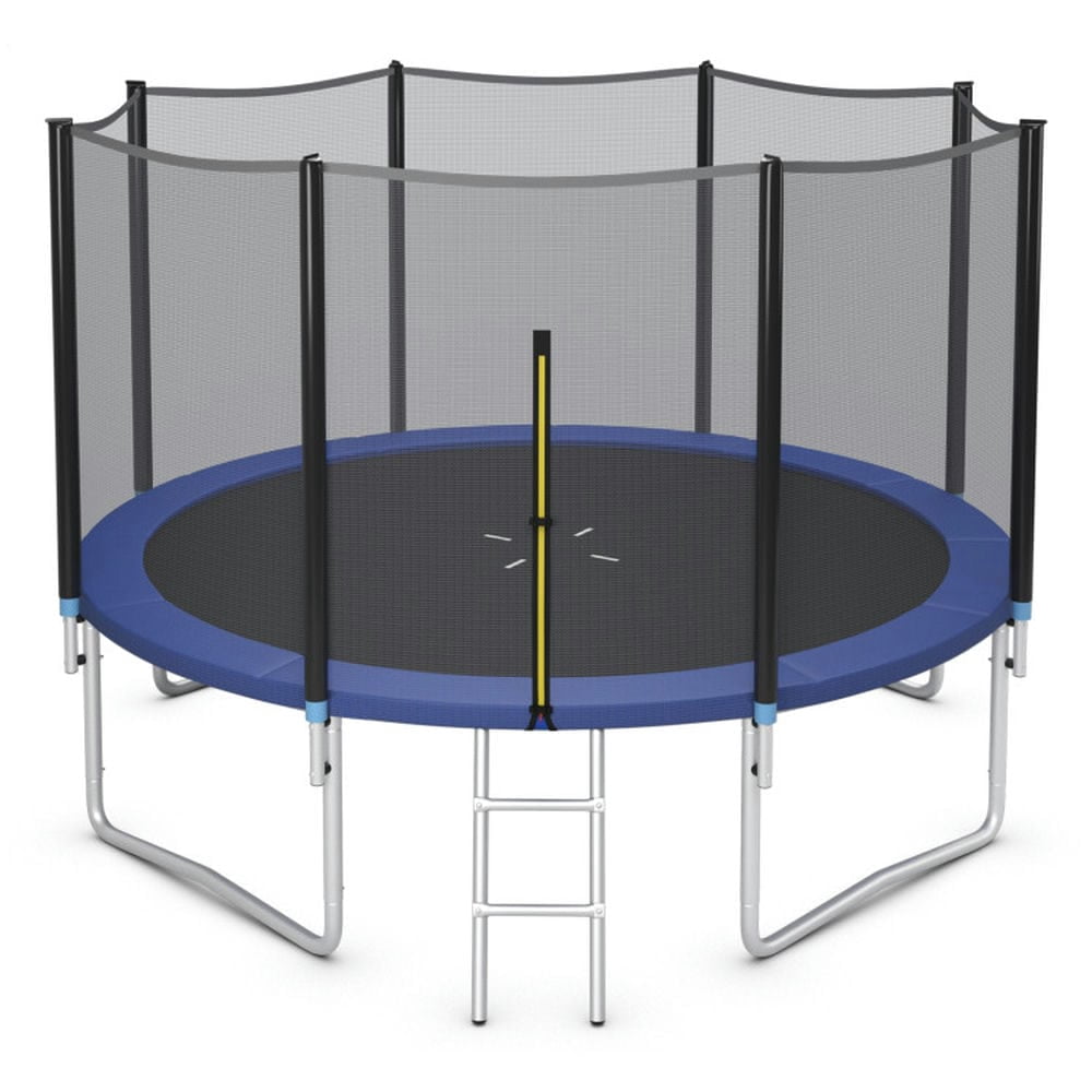 Demifill 14 Feet Outdoor Trampoline Bounce Combo, Trampoline with Safety Closure Net Ladder, Blue
