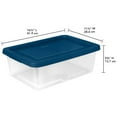 thumbnail image 4 of Sterilite 12 Qt Storage Boxes, Clear Plastic Containers with Snap Lids, Set of 12, Blue, 4 of 8