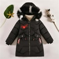 thumbnail image 2 of XEGLSBU Toddler Boys Girls Winter Coat Hooded Jacket Wear Thicken Windproof Zipper Warm Outwear Boys Jackets Black-1 Size 8-9 Years, 2 of 5