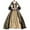 Gold, variant on Gothic Dress for Women Prom Gown Halloween Costume Medieval Renaissance Floor Length Vintage Dress Black XXL