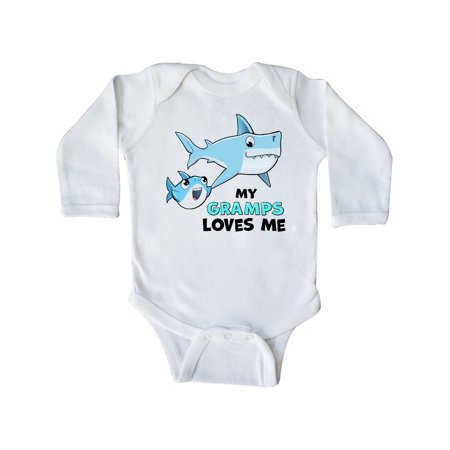 

Inktastic My Gramps Loves Me with Cute Sharks Gift Baby Boy or Baby Girl Long Sleeve Bodysuit