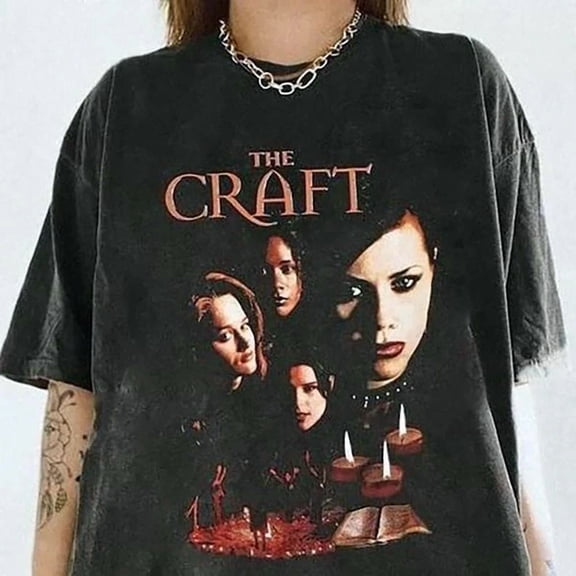 Reprint Rare The Craft 1996 Horror Movie Halloween T-Shirt Retro 90s Graphic T Shirt