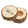 thumbnail image 2 of Caja de madera para anillos de boda en el campo, suministros de boda grabados originales, HACEMOS (marrón), 2 of 2