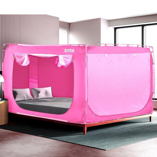 Carpa para Cama RIYDH Tamaño Queen con 80% de Oscurecimiento y 3 Puertas para Adultos/Niños