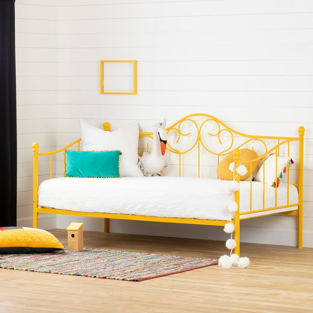 South Shore Balka Metal Twin size Daybed with Metal Slats, Yellow
