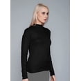 thumbnail image 3 of eloria Women's Basic Solid Turtle Neck Full Sleeves Stretchable Ribbed Stylish Women Top, 3 of 3