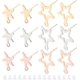 thumbnail image 1 of 60 piezas de 6 estilos de pendientes de botón con aro de estrella, pendientes de poste de acero inoxidable con forma de estrella y 100 tuercas de plástico para pendientes., 1 of 6