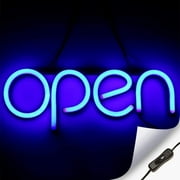 LED Neon Open Sign Light for Business with ON & Off Switch - Blue
