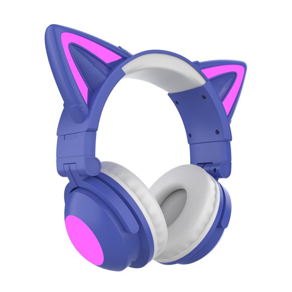 Auriculares inalámbricos e inalámbricos con cable para niños, orejas de gato E-Greetshopping