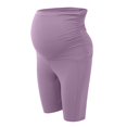 thumbnail image 5 of Bibifish Womens Maternity Leggings Knee Length High Waist Slim Fit Pants Elastic Waistband Pocket Detail Stretchy Casual Daily Wear Comfortable Maternity Pants, 5 of 6