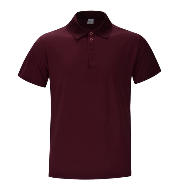 Gibobby Playera Tipo Polo Hombre Polo de piqué de Manga Corta Camisa de Polo para Hombre(Vino,XG)
