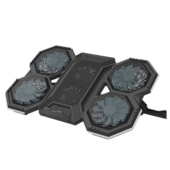 Injueey Almohadilla disipadora de calor ABS aerodinámica de 6 ventiladores para ordenador portátil, soporte de disipador de calor, Base Juegos de teclado y mouse para computadora F12-Edición estándar